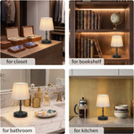 Cordless Rechargeable Table Lamp with Fabric Shade – Dimmable LED Desk Lamp - 7