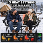 Double Heated Camping Chair with 3 Heat Levels & USB Power Pocket - 7