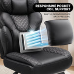 Big & Tall Office Chair with Footrest – Reclining Ergonomic Executive Chair, Wide Memory-Foam Seat, Adjustable Height - 7