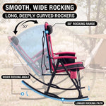 High Back Folding Rocking Camping Chair – Oversized Portable Outdoor Rocker with Cup Holder, Carry Bag & Heavy-Duty Steel Frame - 7