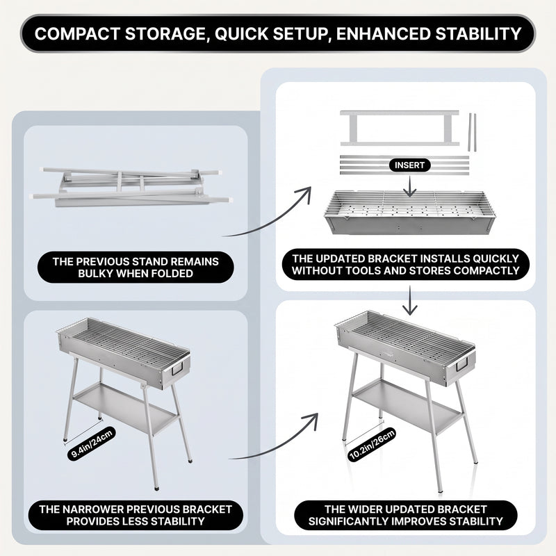 PORTABLE CHARCOAL HIBACHI GRILL – COMMERCIAL-QUALITY FOLDABLE BBQ GRILL FOR CAMPING, BACKYARD & OUTDOOR COOKING - 7