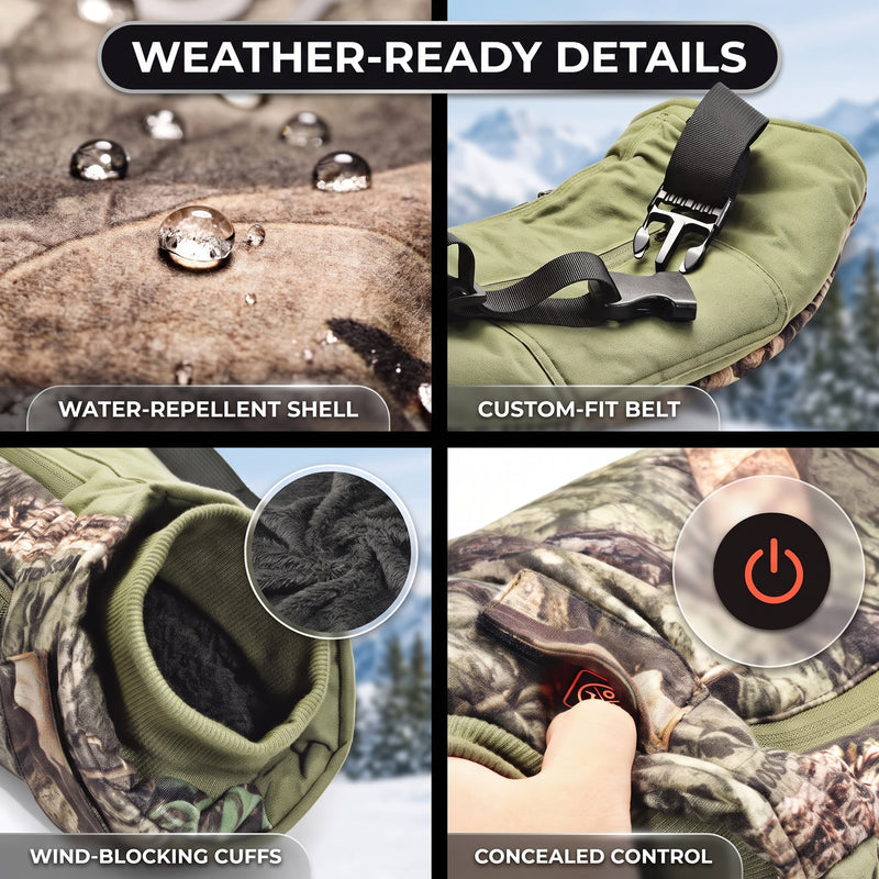 Rechargeable Hand Warmer Pouch – Electric Heated Hand Muff for Hunting, Golf & Outdoors - 7