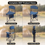Tri-Lite Stool w/Back, Lightweight Portable Fishing Chair w/Cupholder and Carry Strap, Supports 225-Lb, Portable Outdoor Chair for the Hunting Blind, Camping, Travel, Hiking - 7