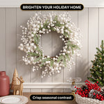 CHRISTMAS BERRY WREATH FOR FRONT DOOR – WINTER PINE HOLIDAY DÉCOR - 7