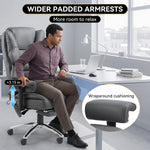 Executive Office Chair with Heat and Massage – High Back Reclining PU Leather Desk Chair with Footrest - 7