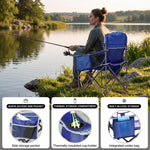 Heavy Duty Portable Folding Camping Chair with Cup Holder & Cooler Pocket - 7