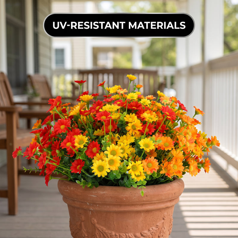 Artificial Fall Flowers for Outdoors – UV-Resistant, 12 Bundles - 7