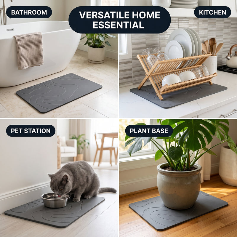 STONE BATH MAT – QUICK-DRY DIATOMACEOUS EARTH SHOWER MAT - 7