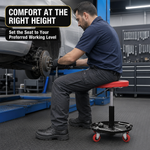Pneumatic Rolling Mechanic Stool with Wheels – Adjustable Height Shop Stool with Tool Tray, 360° Swivel Seat for Garage & Workshop - 7