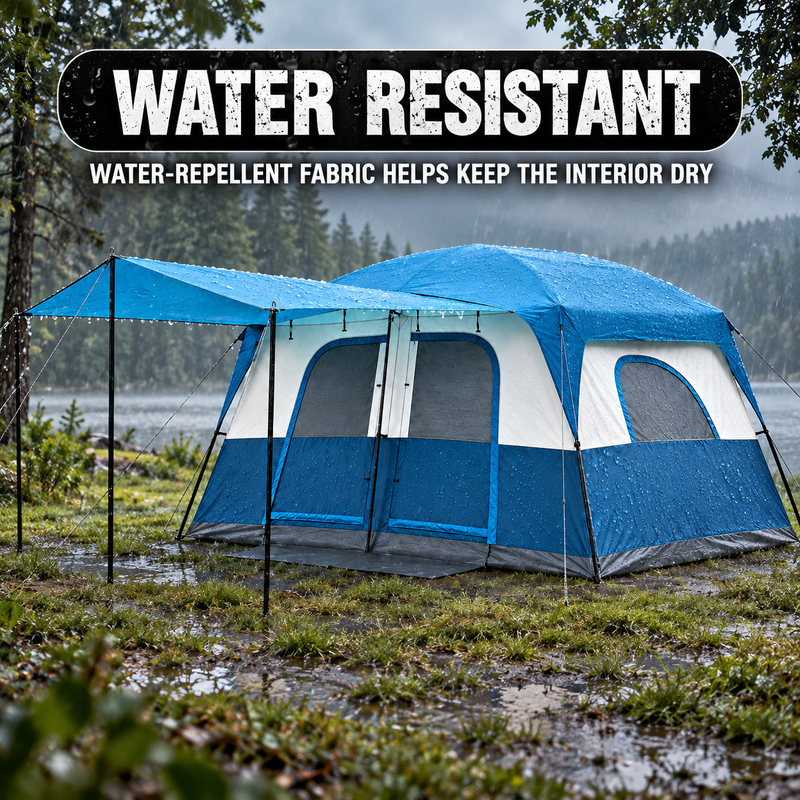 8-10 Person Instant Cabin Camping Tent with Room Divider & Rainfly - 7