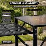 Camping Portable Cook Station/Kitchen Table, Folding Outdoor Cooking Table with Storage - 7