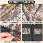 Hunting Tree Stand Blinds Cover 142" x 35" Extra Large Camouflage Universal Tree Stand Blinds Realistic Forest Camo Treestand Cover with Zipper for Deer Elk Hunting, Frames Not Included - 7