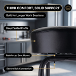 Swivel Bar Stool for Garage & Shop - Backless Counter Stool with Padded Seat, Workbench Stool for Workshop, Single Bar Stool with Chrome Legs - 7