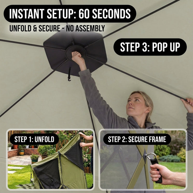 Vevor 12x12 Pop-Up Screen Tent Gazebo – 6-Sided Mesh Shelter with Carry Bag (8–10 People) - 7