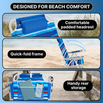 17" Big & Tall Oversized Beach Chairs 2-Pack – Heavy Duty Folding Outdoor Seating - 7