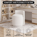VANITY CHAIR WITH STORAGE – 360° SWIVEL VELVET SEAT - 7