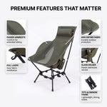 Ultra-Compact High Back Folding Camping Chair – Lightweight & Portable - 7
