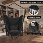 Boho Macramé Fringe Double Hammock Swing – Ultimate Comfort & Style - 7