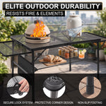 Foldable Camping Table Collapsible Picnic Aluminum Alloy Grill Stand - 7