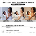 Rechargeable Wall Mounted Makeup Mirror with LED Light – Adjustable Brightness, Magnifying - 7