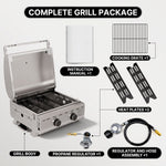 PORTABLE STAINLESS STEEL TABLETOP PROPANE GRILL – 2 & 3 BURNER OUTDOOR BBQ OPTIONS - 7