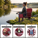 Heavy Duty Portable Folding Camping Chair with Cup Holder & Cooler Pocket - 7
