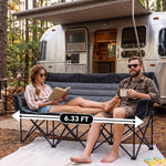 Oversized Padded 3-Person Folding Camping Loveseat Chair – Heavy Duty Outdoor Seating - 7