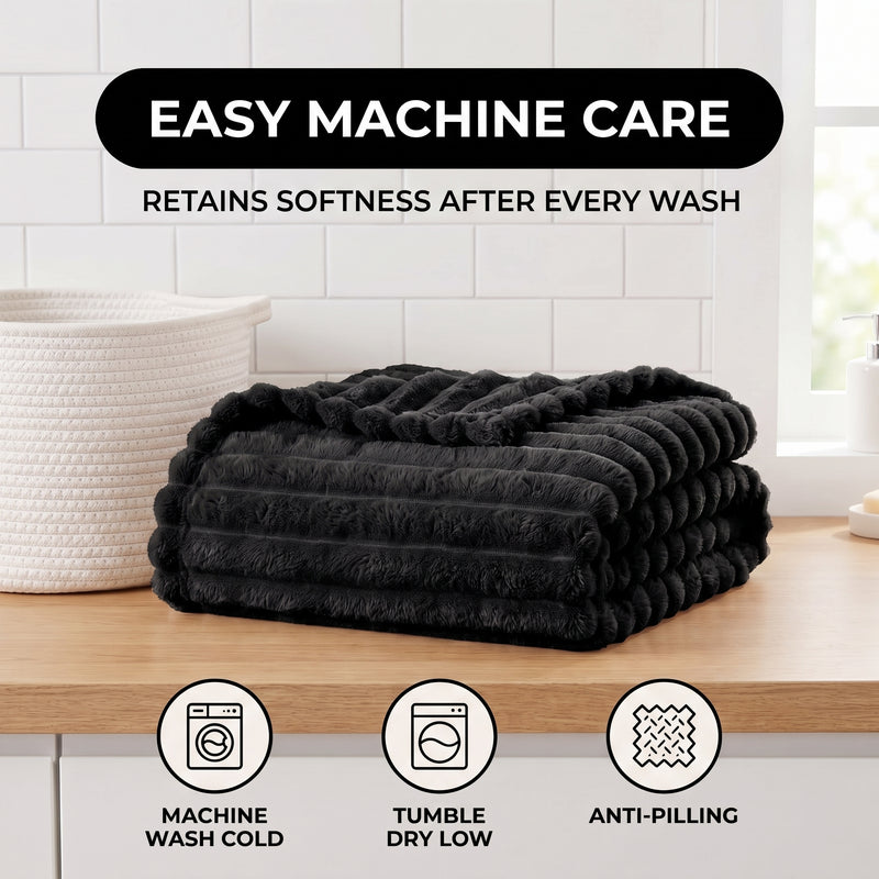 Throw Blanket – Soft, Lightweight Ribbed Design - 7