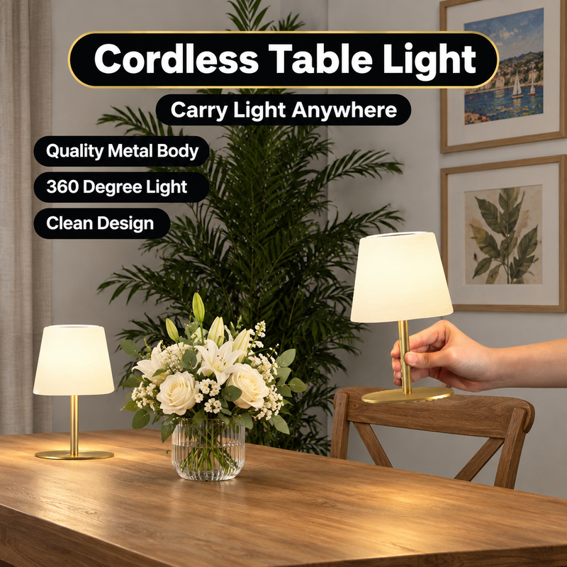 CORDLESS TABLE LAMP – RECHARGEABLE & WATERPROOF FOR SHOWER, BATHROOM AND OUTDOOR USE - 7
