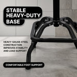 Rolling Mechanic Chair with Backrest and Footrest – Heavy Duty Shop Stool with Wheels, Adjustable Height Swivel Garage Chair - 7