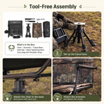 360° Swivel Hunting Chair with Adjustable Legs & Rifle Rest – Portable Tripod Seat - 7
