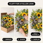 SUNFLOWER WREATH FOR FRONT DOOR – SUMMER FLORAL PORCH DÉCOR - 7