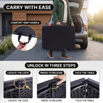 6 FT FOLDING CAMPING TABLE – PORTABLE INDOOR OUTDOOR TABLE WITH WATERPROOF HDPE TOP & CARRY HANDLE - 7