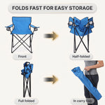 2 Pack Folding Camping Chairs with Cup Holders & Carry Bags - 7