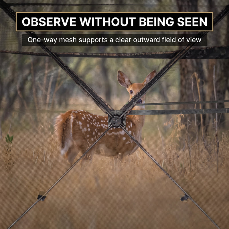 SucceBuy 270° & 360° See Through Pop Up Hunting Blind, 2-3 Person / 3-4 Person Ground Deer Blind with Carrying Bag, Portable Hunting Tent - 7
