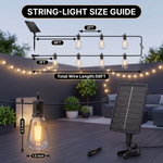 Outdoor Solar String Lights with Remote — Black, 37–108 ft - 7