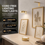 Picture Lights for Wall, Rechargeable Battery Operated LED Gallery Light Bar with Remote & Timer, Dimmable Wireless Wall Sconce for Paintings & Frames - 7