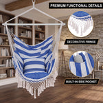 Boho Macramé Fringe Double Hammock Swing – Ultimate Comfort & Style - 7
