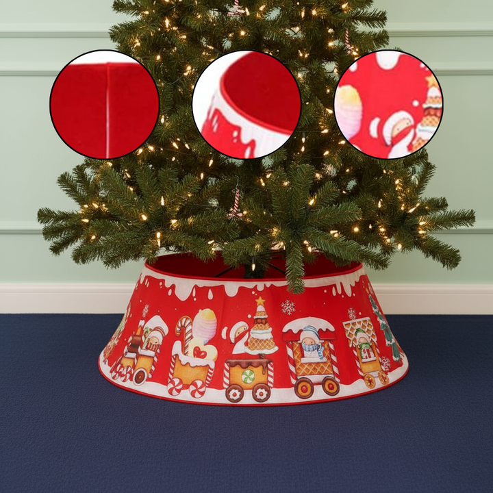 Christmas Tree Stand Cover 22Inch Round Tree Floor Mat Shimmer Tree Cover Mat Sequin Glitter Tree Skirts Vintage Tree Cover