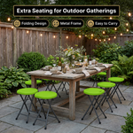 Folding Stool with Metal Frame – Indoor & Outdoor Seating - 7