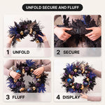 HALLOWEEN WREATH WITH LIGHTS FOR FRONT DOOR – PRE-LIT PUMPKIN, WITCH & GOTHIC PORCH DÉCOR - 7