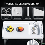 Folding Fish Cleaning Table with Sink & Sprayer Options - 7