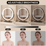 LED Vanity Mirror with Halo Lights – Dimmable, Touch Control, 360° Rotation - 7