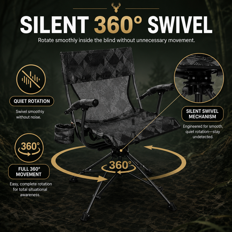 Portable Adjustable Hunting Chair with Swivel & Heated - 7