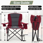 Heavy Duty Camping Chair with Cooler Storage – Single or Twin Pack - 7