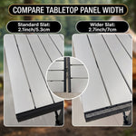 Lightweight Aluminum Folding Camping Table – Portable Roll-Up Outdoor Picnic Table with Carry Bag - 7