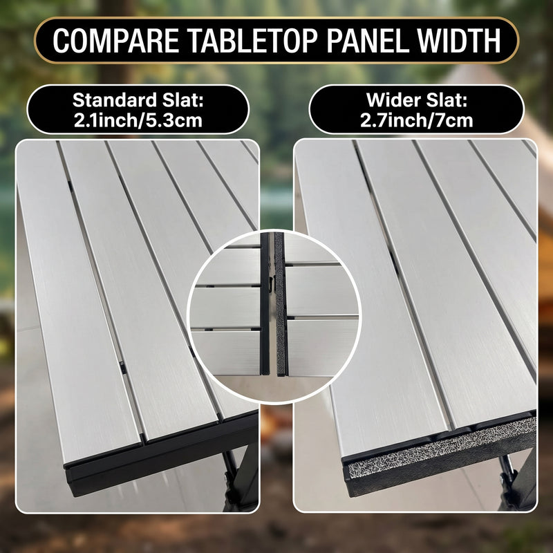 Lightweight Aluminum Folding Camping Table – Portable Roll-Up Outdoor Picnic Table with Carry Bag - 7