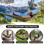 Portable Camping Hammock with Tree Straps – Lightweight Nylon Travel Hammock - 7