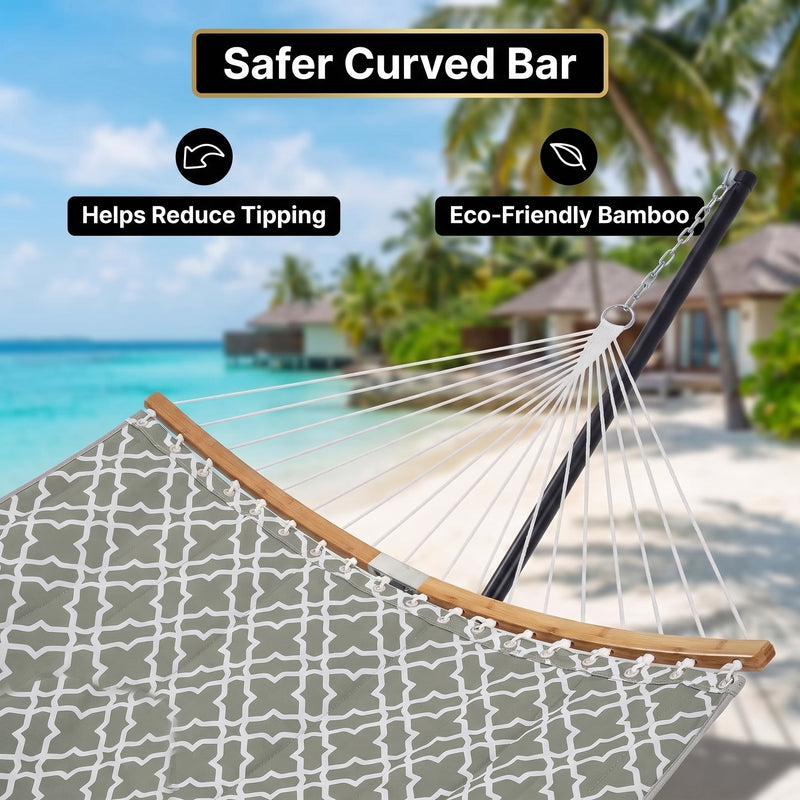 2-Person Outdoor & Indoor Hammock with Adjustable Height, Pillow & Stand – Portable, Sturdy, Colorful - 7