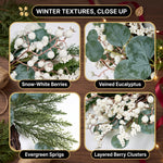 CHRISTMAS BERRY WREATH FOR FRONT DOOR – WINTER PINE HOLIDAY DÉCOR - 7